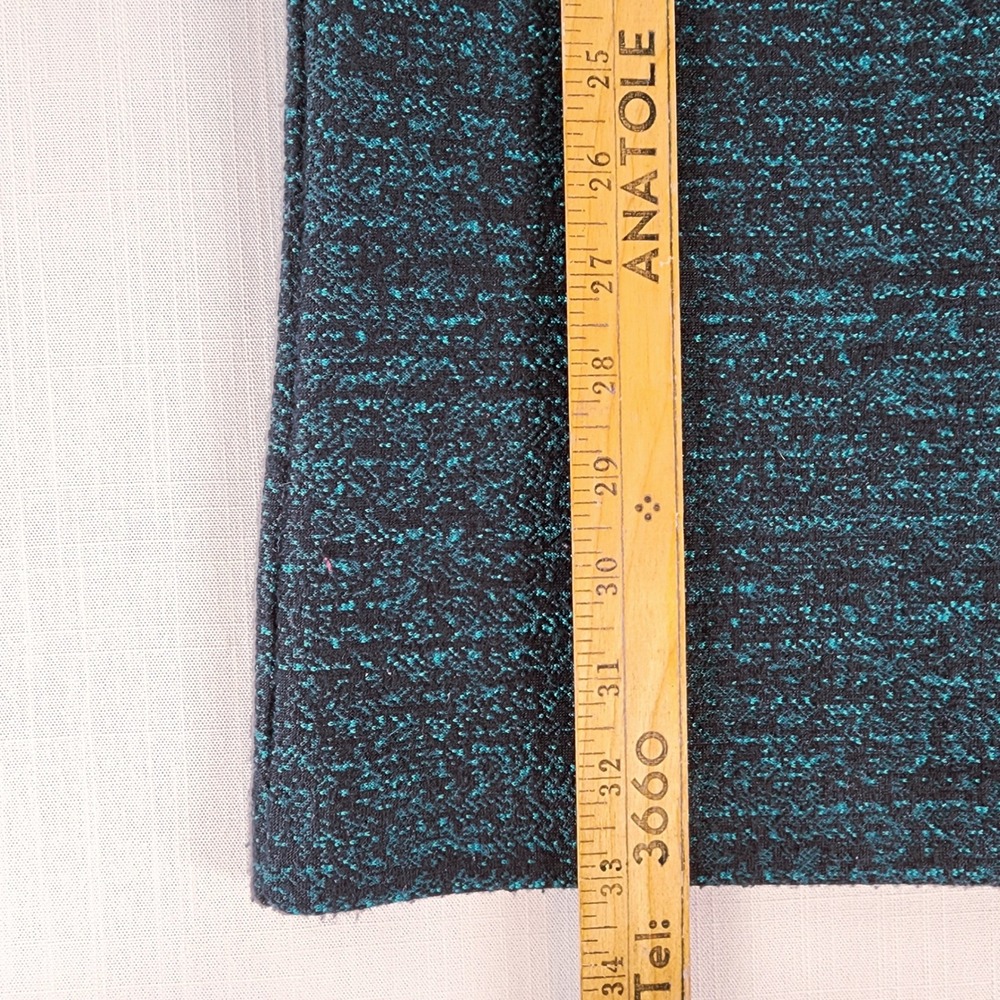 Le Chateau Sheath Dress Women Small Black Teal Marled Knit V Neck Made in Canada - Picture 7 of 13